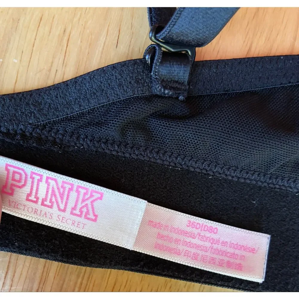 PINK Wear Everywhere Wireless Push Up Bra Black Comfort Everyday 36D